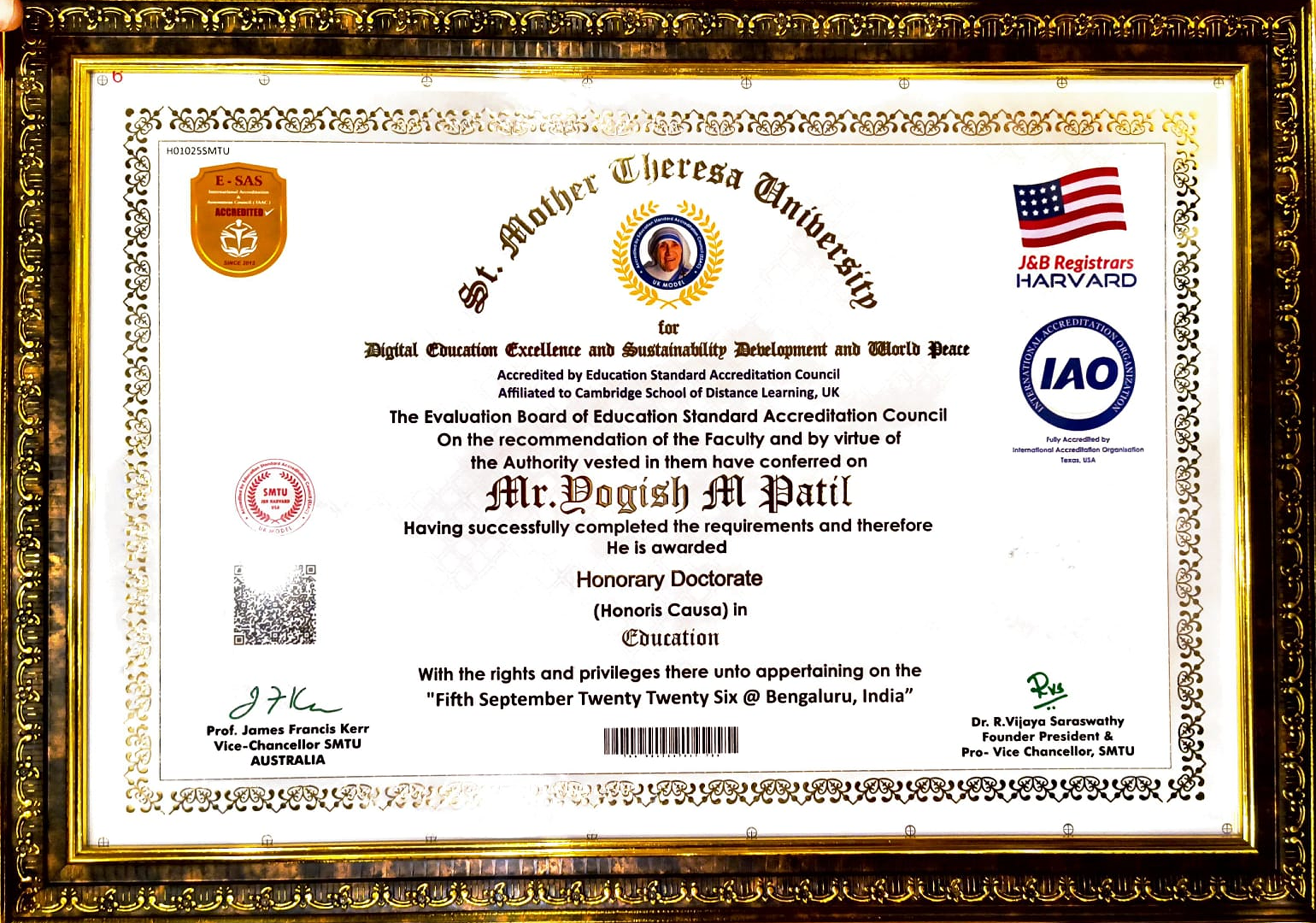Honorary Doctorate
